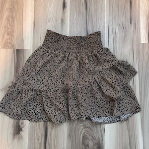 Altar'd State Brown and Black Tiered A-Line Skirt